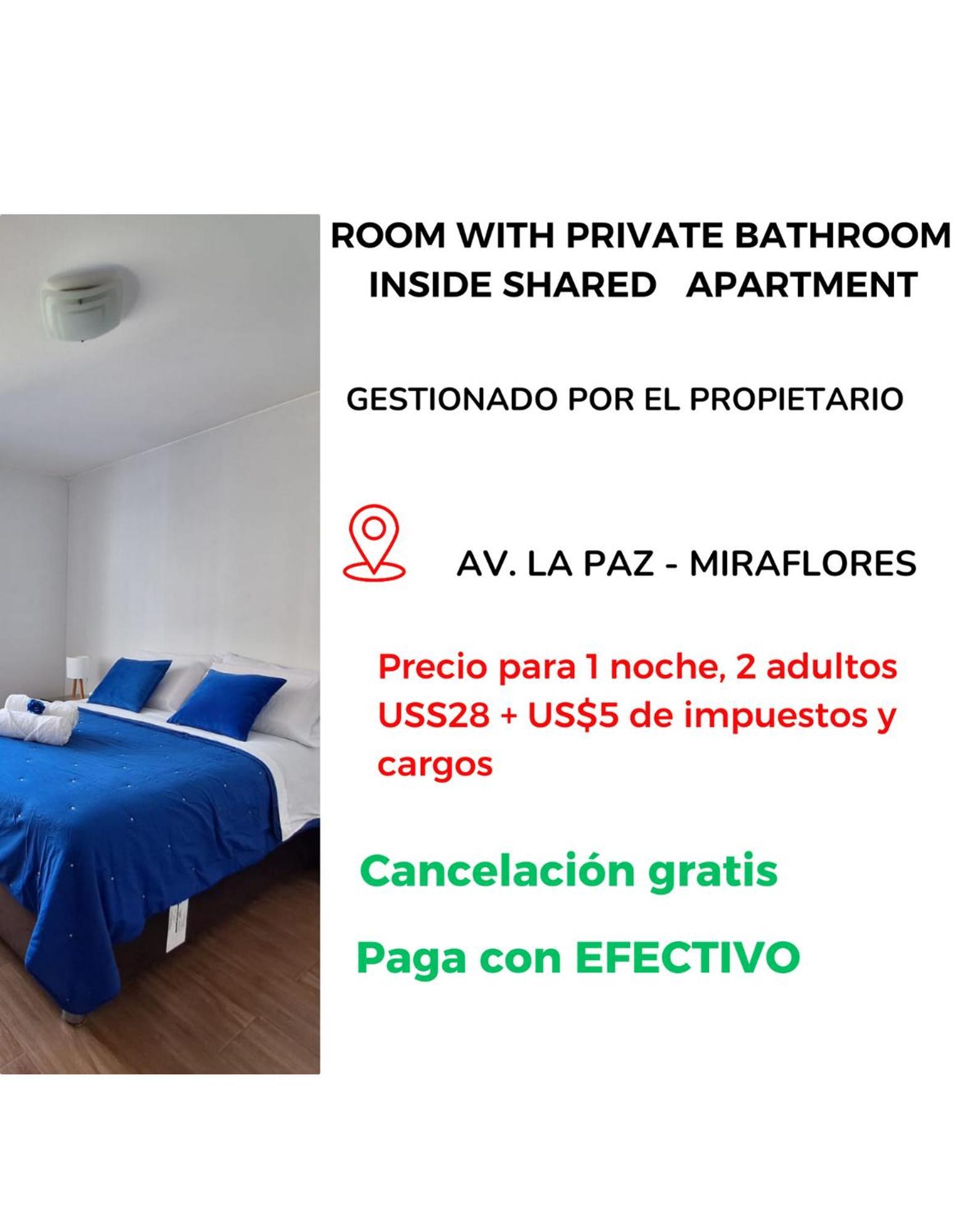 Habitacion Bano Propio La Paz 1 Lima Extérieur photo